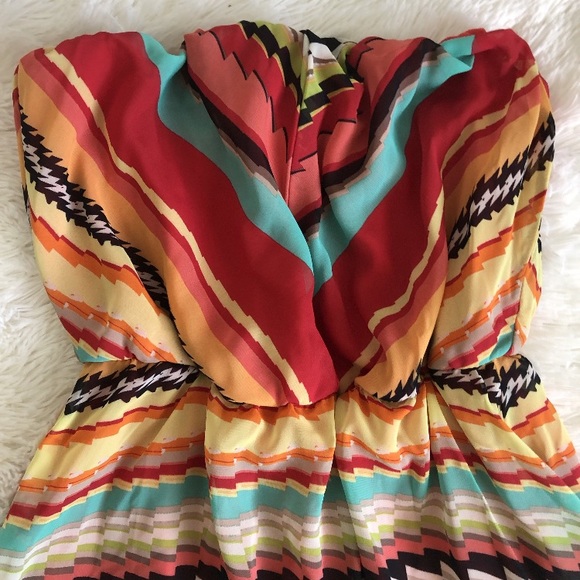 Ruby Rox Multi Color Strapless Dress - Picture 3 of 6